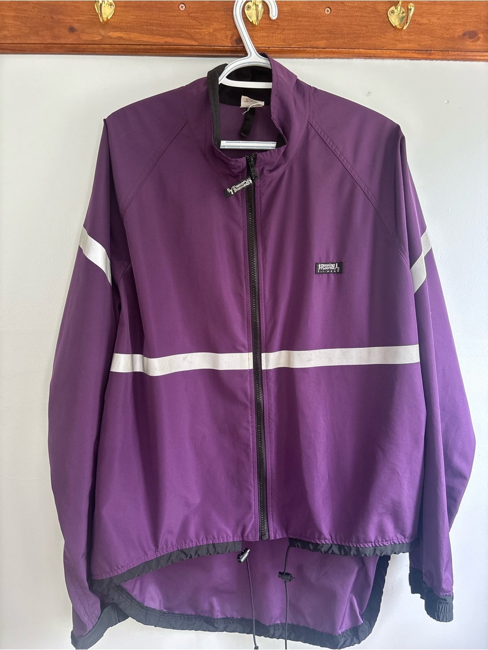 Purple Bomber Jacket with Reflective Stripes - Unbranded